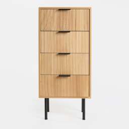 OHS Ribbed 4-Drawer Unit Engineered Wood Cabinet Storage