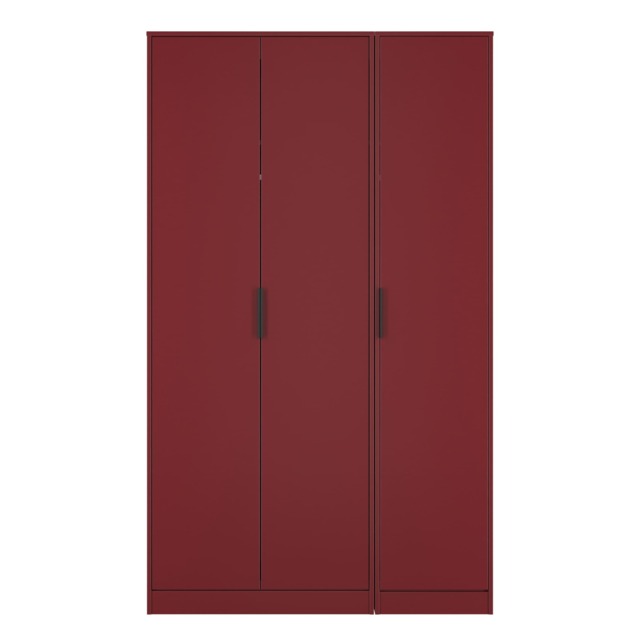 Fuji Tall Triple Wardrobe in Red Matt (Ready Assembled) Red Red Matt