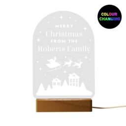 Personalised Christmas Wooden Based LED Light