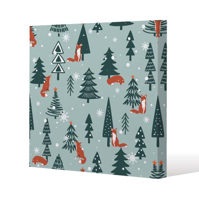 Fir-trees snow (canvas) / 46 x 46 x 4cm Multi
