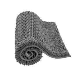 Non Slip Bath Mat Water Absorbent Shower Mats Machine Washable Bathroom Rug, Charcoal