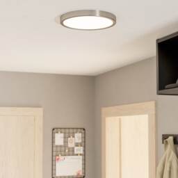 EGLO Fueva 6 Silver Steel & Plastic LED CCT Technology Flush Ceiling Light Silver Satin Nickel