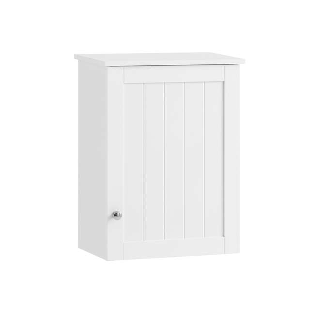 SoBuy BZR19-W,Bathroom Wall Mounted Cabinet with Single Door White White 1