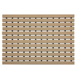 PVC Duckboard Non-Slip Shower Mat - 61cm x 43cm Cream Beige