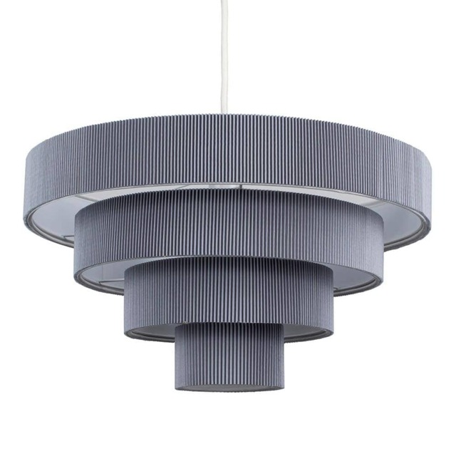 ValueLights Nevada 4 Tier Dark Grey Ceiling Pendant Shade Grey
