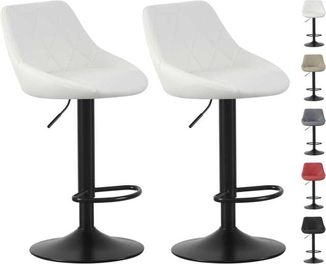 Set of 2 Height Adjustable Kitchen Bar Stool Breakfast Chairs with Footrest - Stanley