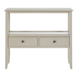 Interiors by Premier Console Table for Hallway, Pine Wood Hallway Table for Home Décor, Wood Table with 2 Drawers for Office White