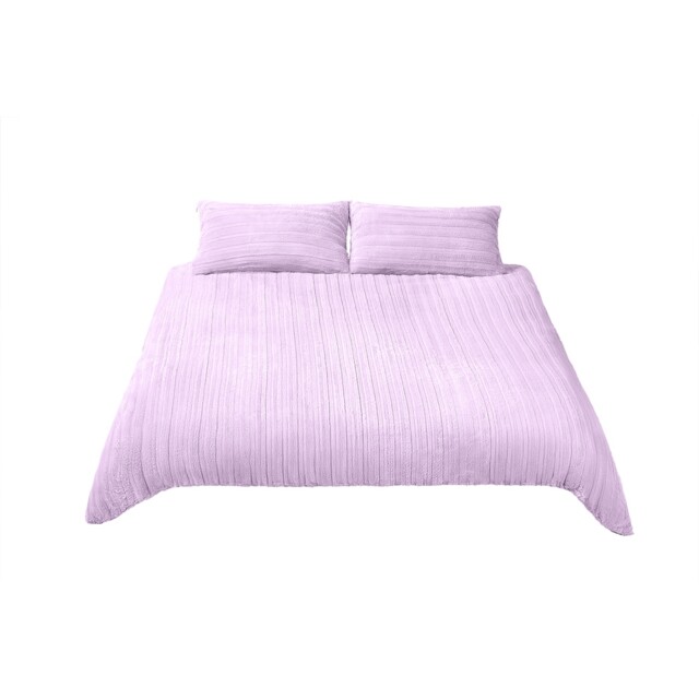 Living and Home 3Pcs Duvet Cover and Pillowcases Bedding Set, Super King- Purple Purple Super King