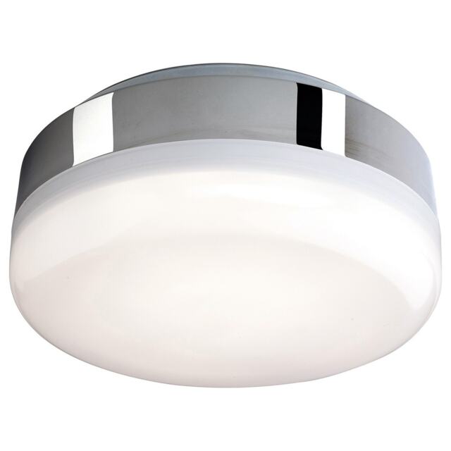 Mini LED Bathroom Ceiling Flush Light Chrome, White Polycarbonate Diffuser IP44