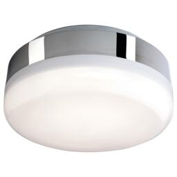 Mini LED Bathroom Ceiling Flush Light Chrome, White Polycarbonate Diffuser IP44
