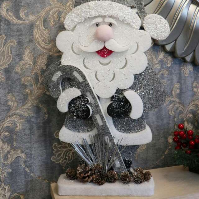Christmas Decoration 72cm Santa Christmas Tabletop Figures Window Holiday Home Xmas Glitter Foam Showpiece Decorations