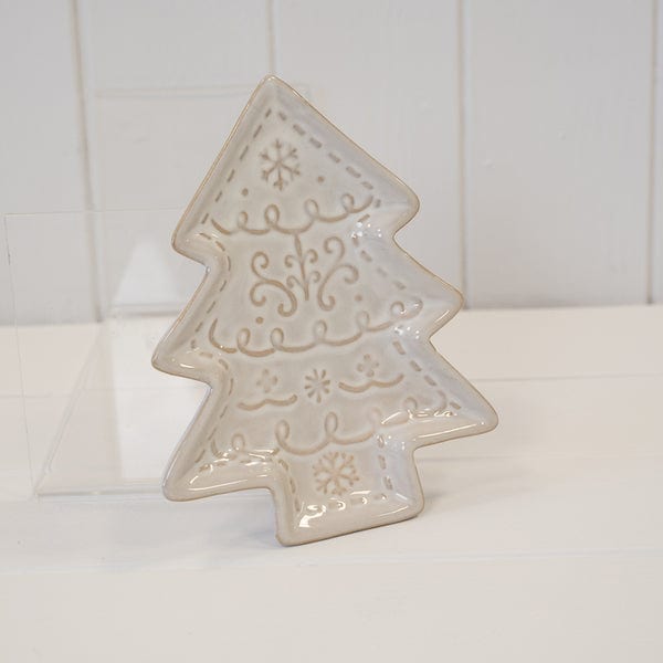 Satchville Ceramic Natural Christmas Tree Plate