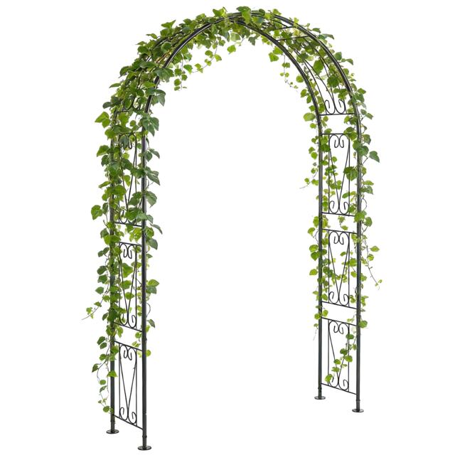 Outsunny Garden Arch, Rose Arch, Black Black Black 155 x 40 x 246 cm