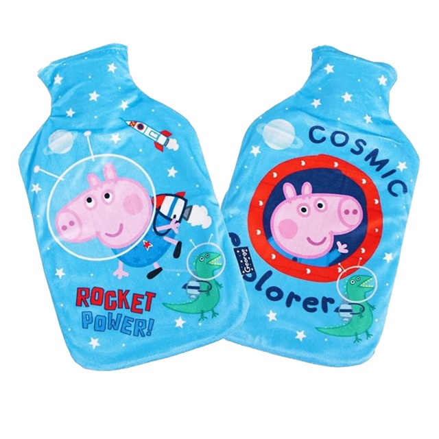 Peppa Pig Reversible 2L Hot Water Bottle And Cover Blue Blue/Pink One Size 1