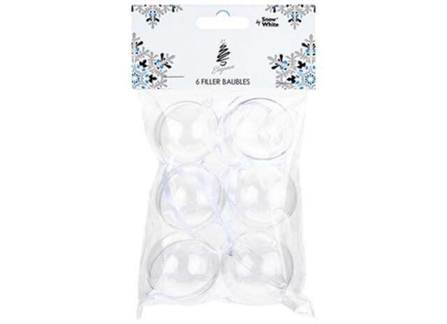 Pack of 6 4cm Plastic Filler Christmas Baubles