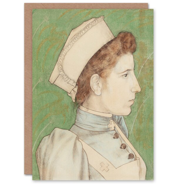 Jan Toorop Art Card Portrait of Nurse Nelly in Uniform
