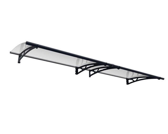 Patio Cover Altair Door Awning Canopy 3000 Clear - Acrylic - L302 x W91.5 x H17.5 cm - Grey Grey