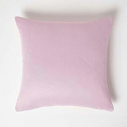 Homescapes Pastel Pink Herringbone Chevron Cushion Cover - 45 x 45 cm Pink Pastel pink 45 x 45 cm
