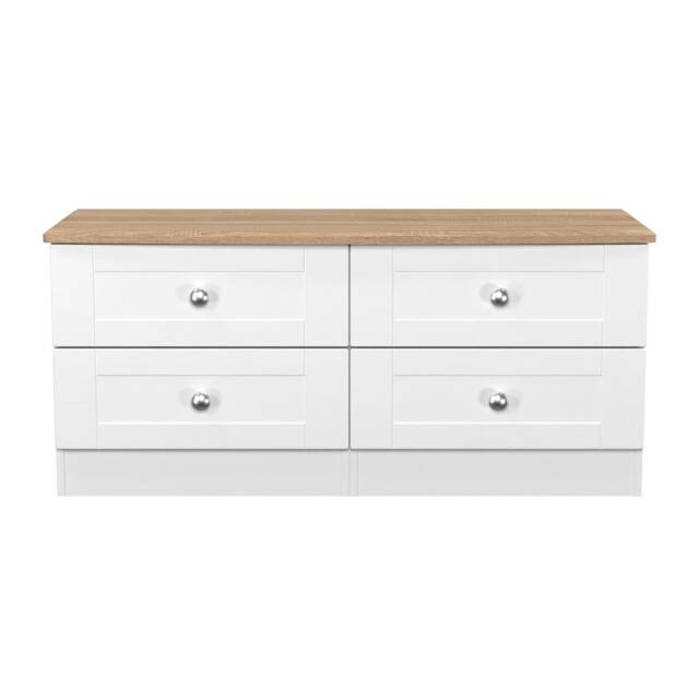 Cumbria 4 Drawer Bed Box in White Ash & Bardolino Oak (Ready Assembled) White White Ash & Bardolino Oak