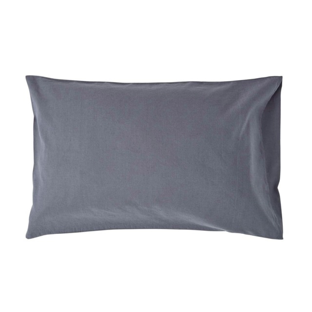 Homescapes Dark Grey Linen Housewife Pillowcase - King Size Grey King