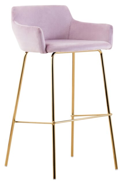 Tamzin Pink Velvet Low Back Bar Chair Pink