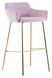 Tamzin Pink Velvet Low Back Bar Chair Pink