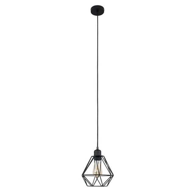 ValueLights Casco Matte Black Pendant Light Black Diablo Shade and Bulb