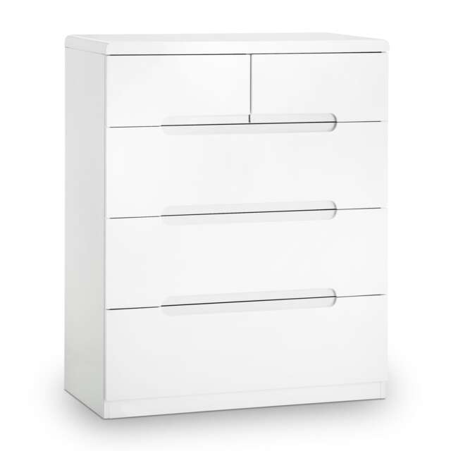 Premium Midtown 3 + 2 Drawer Chest - High Gloss White