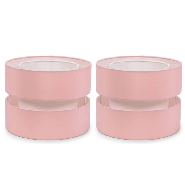 ValueLights Sophia Pair of Small Blush 2 Tier Shades and Bulbs