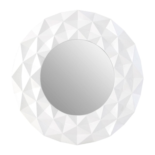 Stockholm White High Gloss 3D Design Wall Mirror