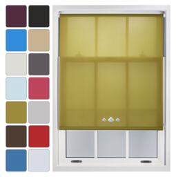 FURNISHED Daylight Roller Blinds with Triple Diamond Eyelet Cut to Size Sheer Fabric Green Green (W) 60cm x (L) 210cm