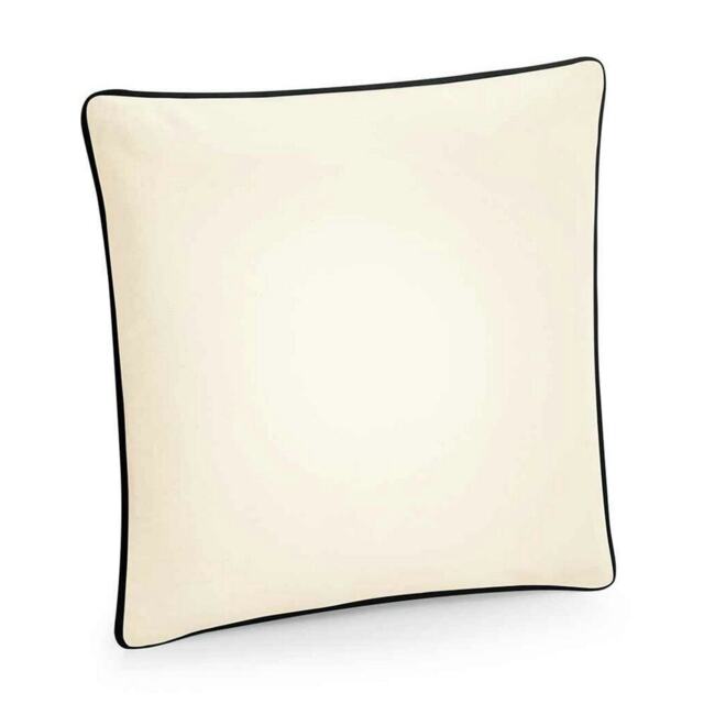 Westford Mill Fairtrade Piped Cushion Cover - Natural/Black - One Size