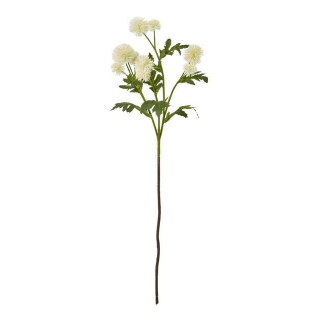 Hill Interiors Globe Thistle Spray Artificial Flower - Cream - One Size
