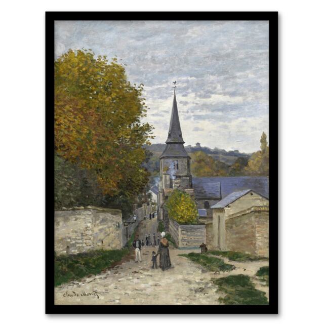 "Street in Sainte Adresse France Monet Vintage Framed Wall Art Print 12X16"""
