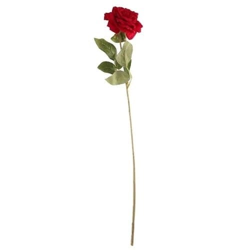 Red Velvet Rose Artificial Silk Flower 58cm