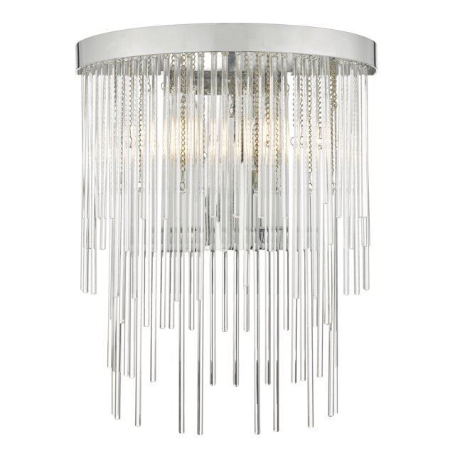 Isla 2 Light Wall Light Polished Chrome And Clear Glass