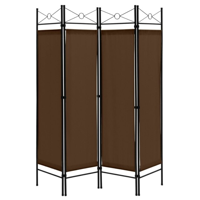 COSTWAY 4-Panel Room Divider Folding Privacy Screen Brown Brown