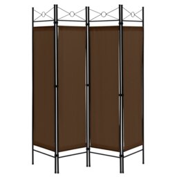 COSTWAY 4-Panel Room Divider Folding Privacy Screen Brown Brown
