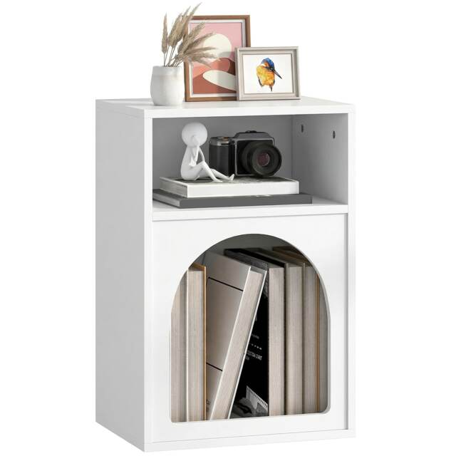 HOMCOM Bedside Table, Modern Bedside Cabinet for Bedroom, White