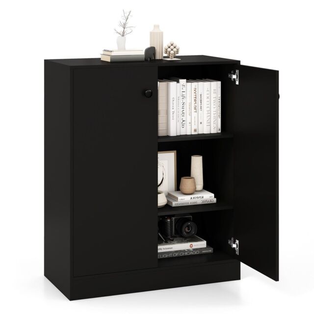COSTWAY 2 Door Storage Cabinet Buffet Cabinet 3 Shelves Sideboard Kitchen Hallway