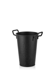 Black Vase - 30 cm (H) x 29 cm (W) x 22 cm (D)