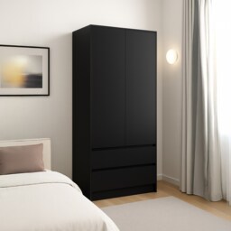 Vida Designs Denver 2 Door 2 Drawer Wardrobe With Shelf & Clothes Rail, Black