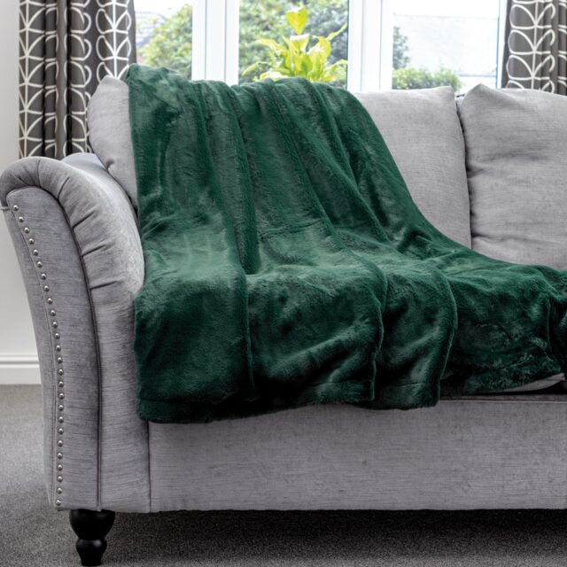 Dreamcatcher Green Faux Fur Blanket Throw 160x130cm Green Green One Size 1