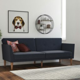 Regal 3-Seater Sofa Bed in Blue Fabric Blue BLUE Three Seater