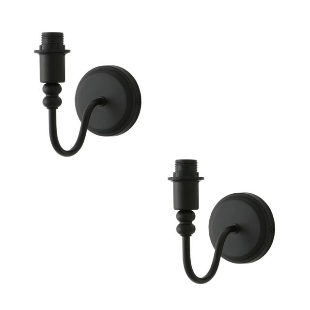 ValueLights Binky Pair of Black Rechargeable Wall Light Bases Black