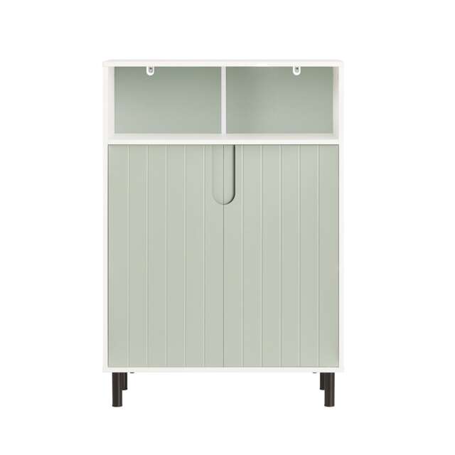 SoBuy BZR138-GR,Bathroom Storage Floor Cabinet Cupboard with 2 Doors Green Green 1