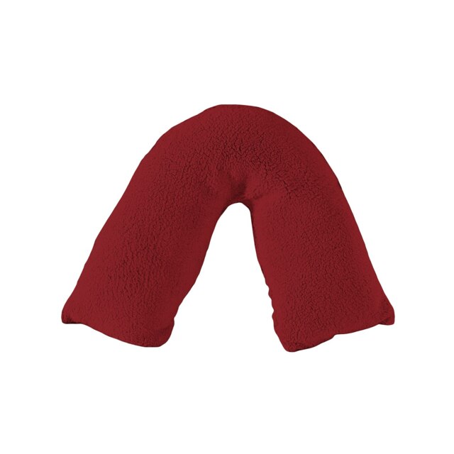 Teddy Bear Fleece Super Soft Cosy V Shape Pillowcase Red Red