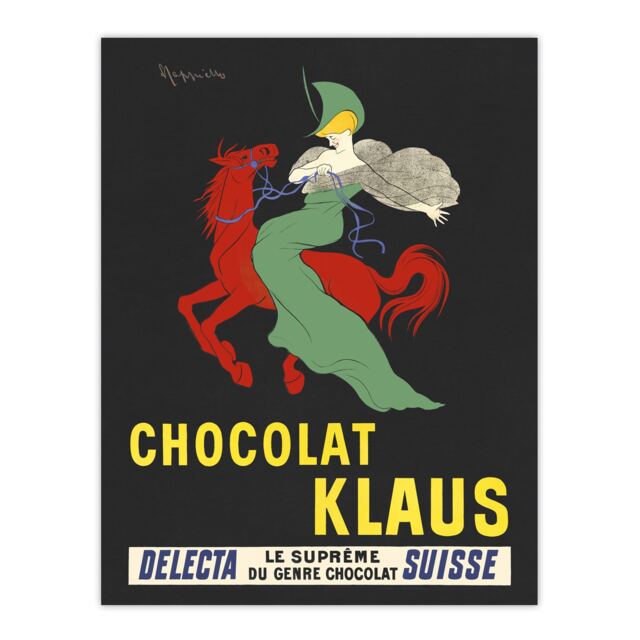 "Klaus Chocolate Vintage Advert Vintage Wall Art Print Cappiello 12x16"""