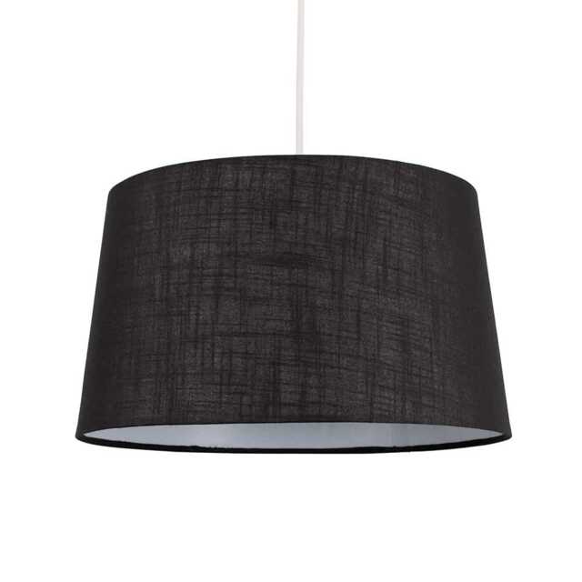ValueLights Doretta Taper Black Faux Linen Pendant Table Shade