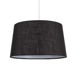 ValueLights Doretta Taper Black Faux Linen Pendant Table Shade